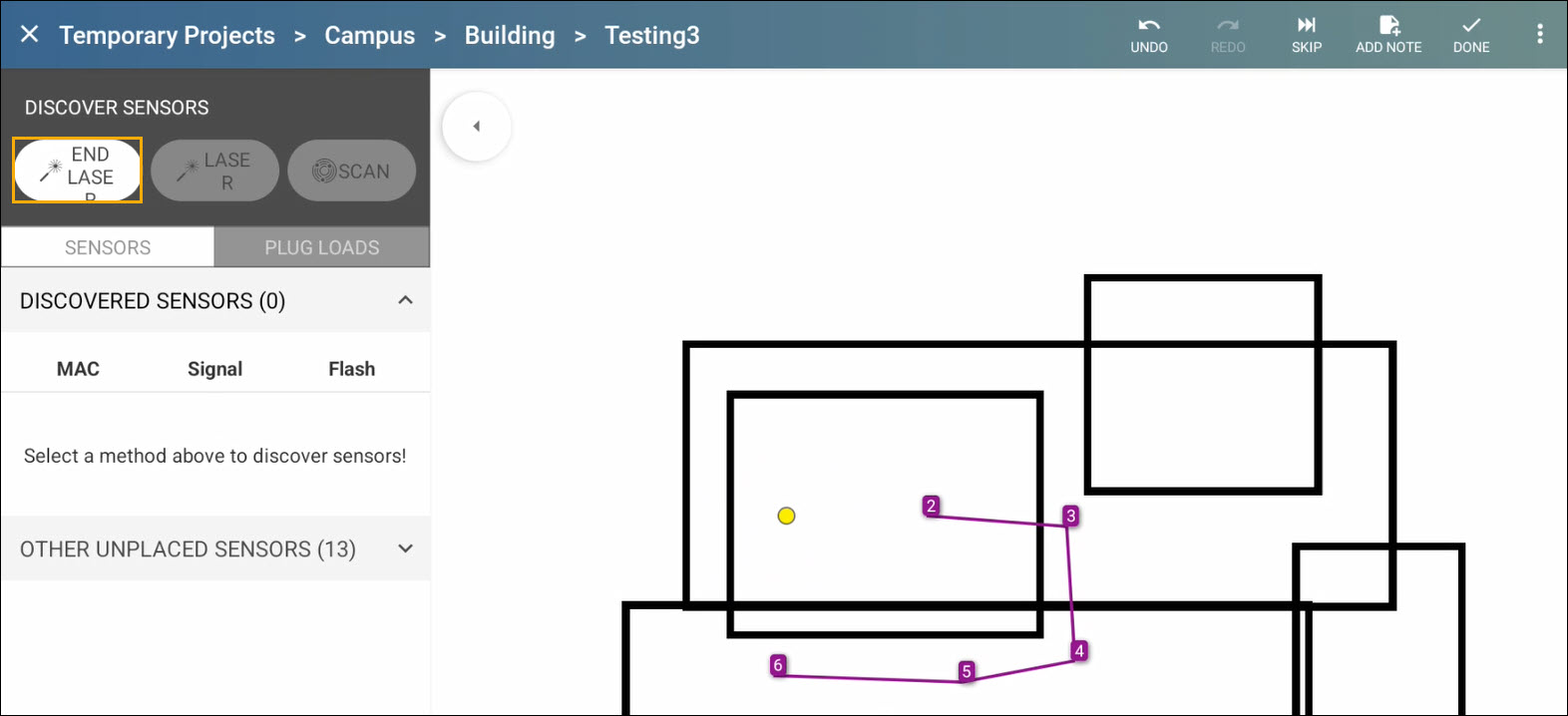 Mapping Sensors on a Path in the Floor Plan