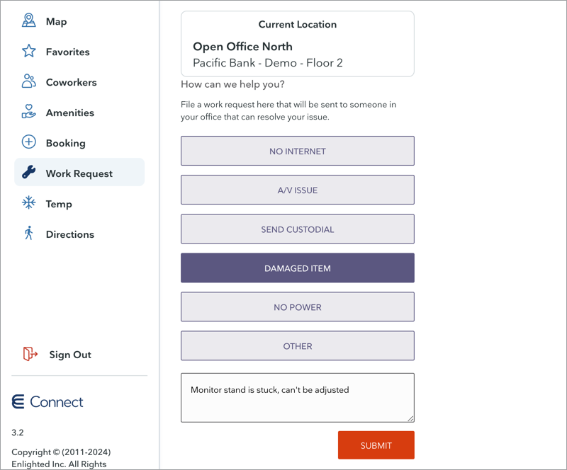 Make a work request for your location