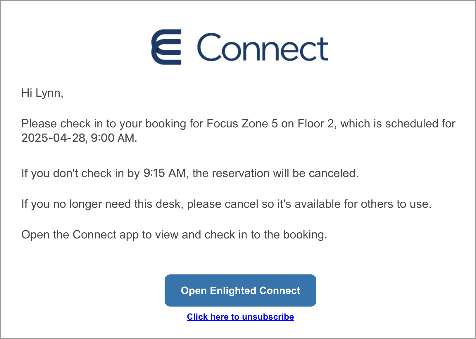 Check in to your desk booking
