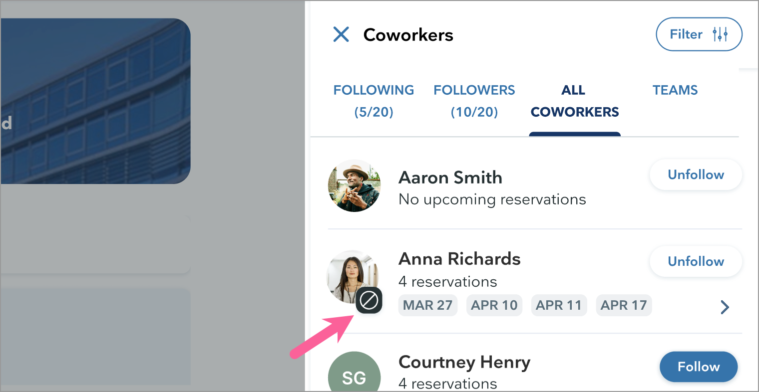 Block coworkers